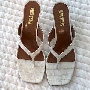 Paris Texas Croc Embossed Kitten Heel